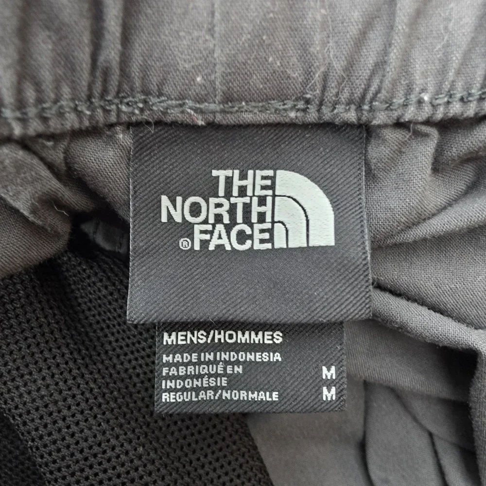 The North Face Mens Shorts Gray Medium Drawstring Elastic Waist Cotton Nylon